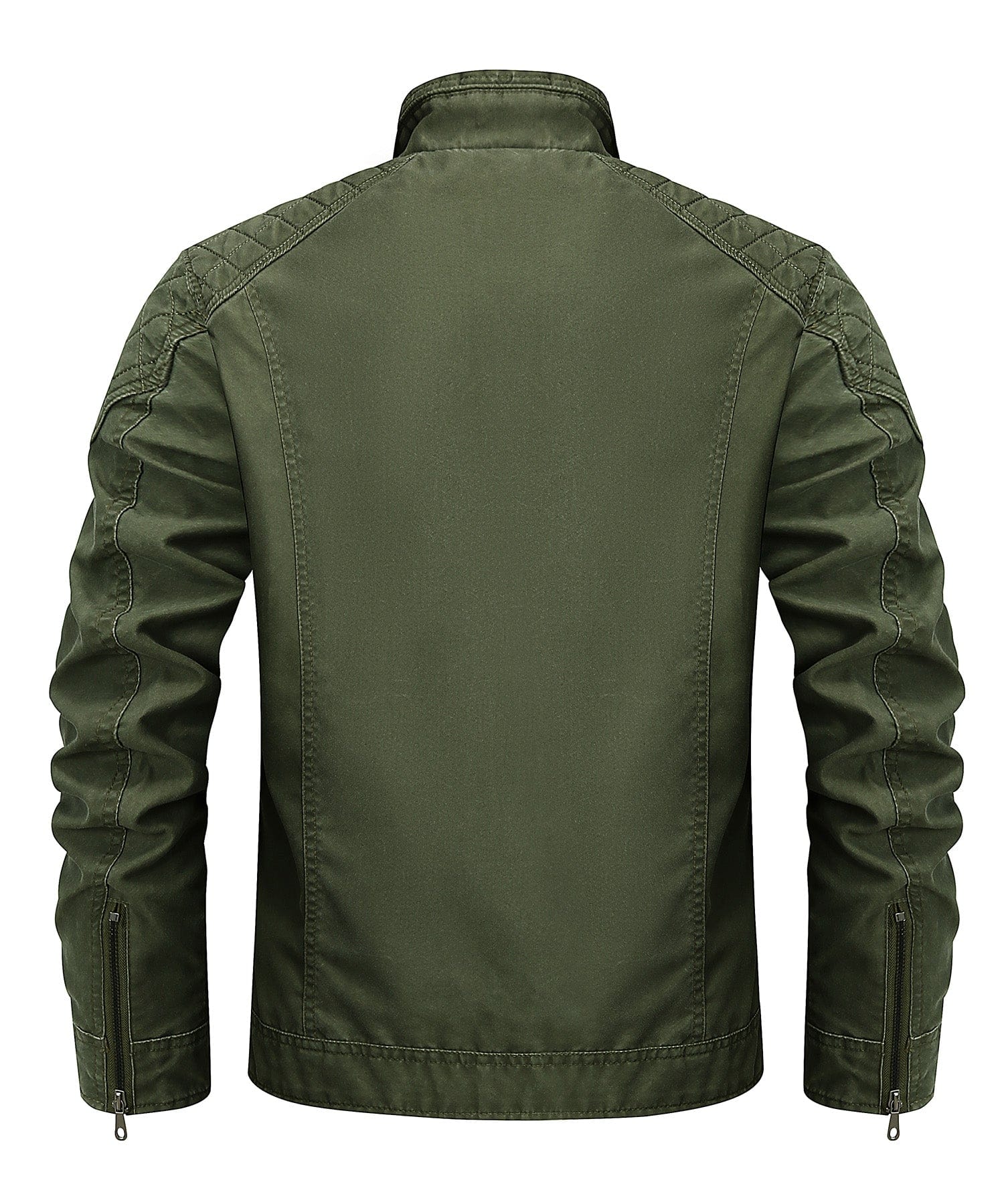 Washed Canvas Quilted Shoulder Moto Jacket for Men | Casual Wear