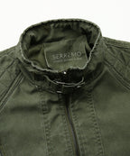 Washed Canvas Quilted Shoulder Moto Jacket for Men | Casual Wear