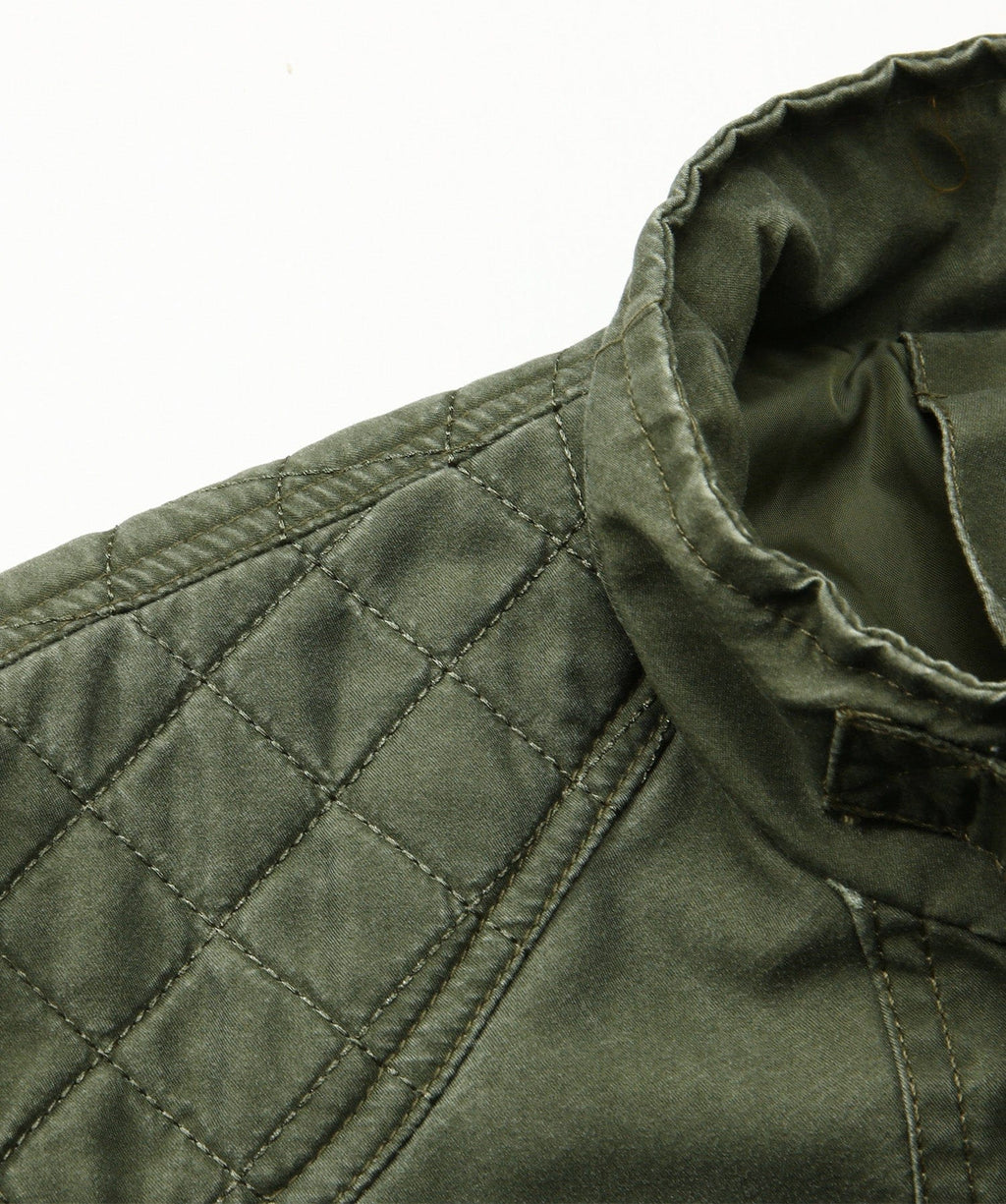 Washed Canvas Quilted Shoulder Moto Jacket for Men | Casual Wear