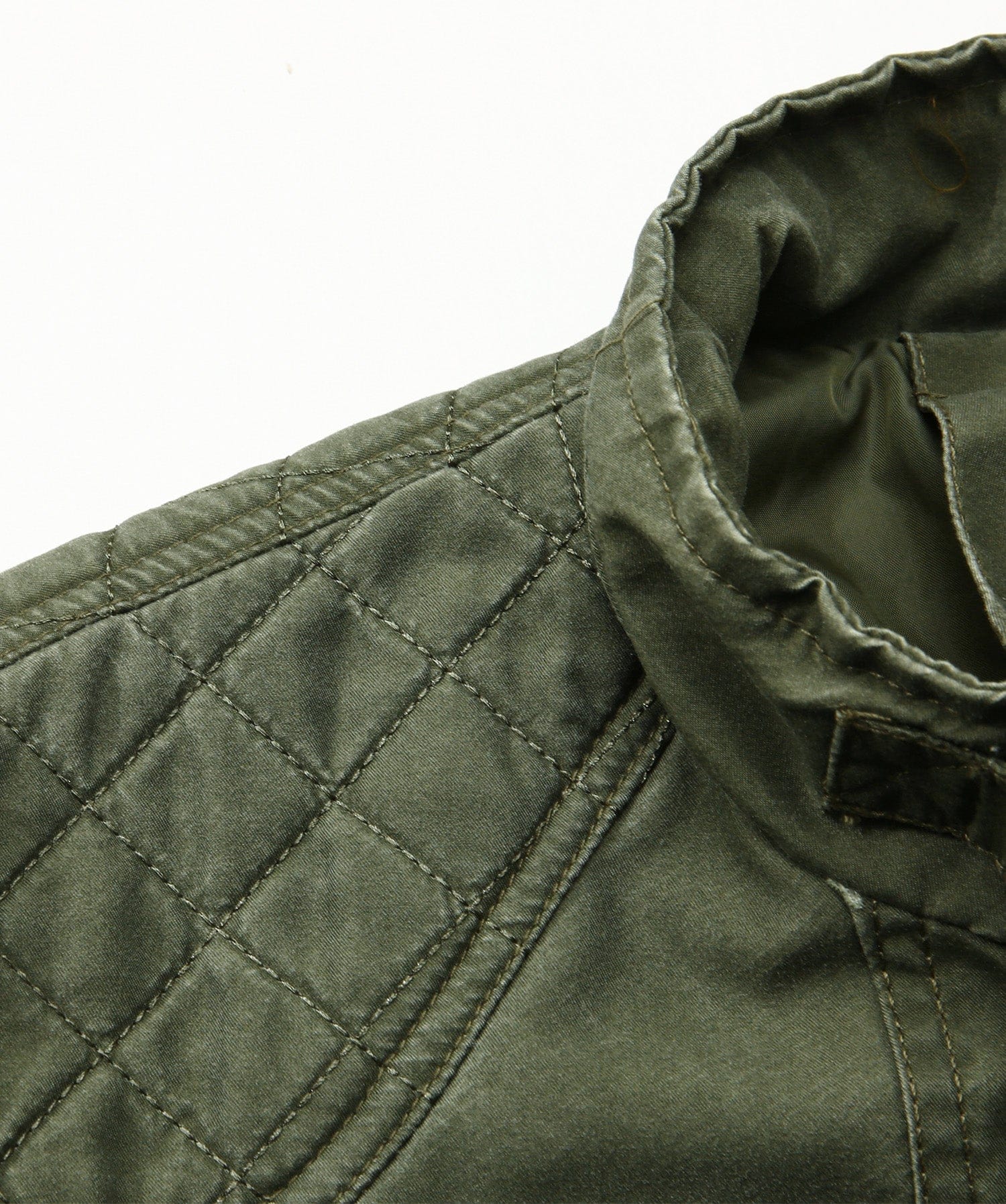 Washed Canvas Quilted Shoulder Moto Jacket for Men | Casual Wear