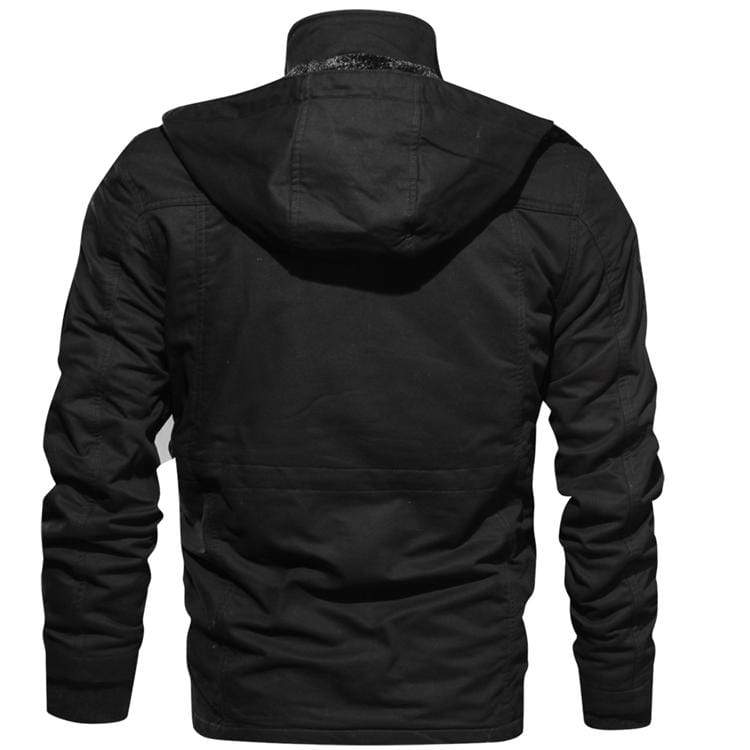 Fleece Lined Wind Resistant Hooded Cotton Coat for Men | Winter Outerwear