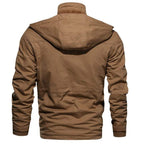 Fleece Lined Wind Resistant Hooded Cotton Coat for Men | Winter Outerwear