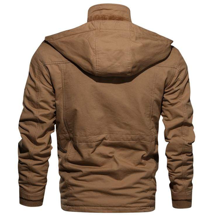 Fleece Lined Wind Resistant Hooded Cotton Coat for Men | Winter Outerwear