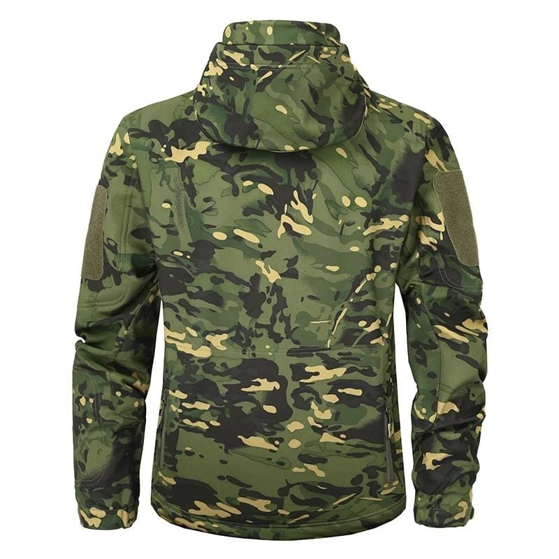 Hooded Camo Jacket with Zip Pockets for Men | Outdoor Wear