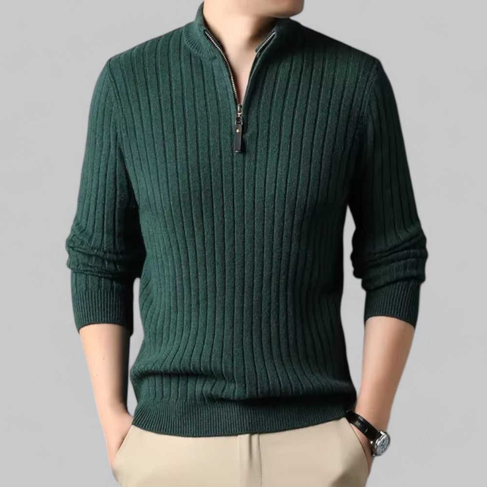 Half Zip Wool Turtleneck Sweater for Men | Autumn and Winter Wear