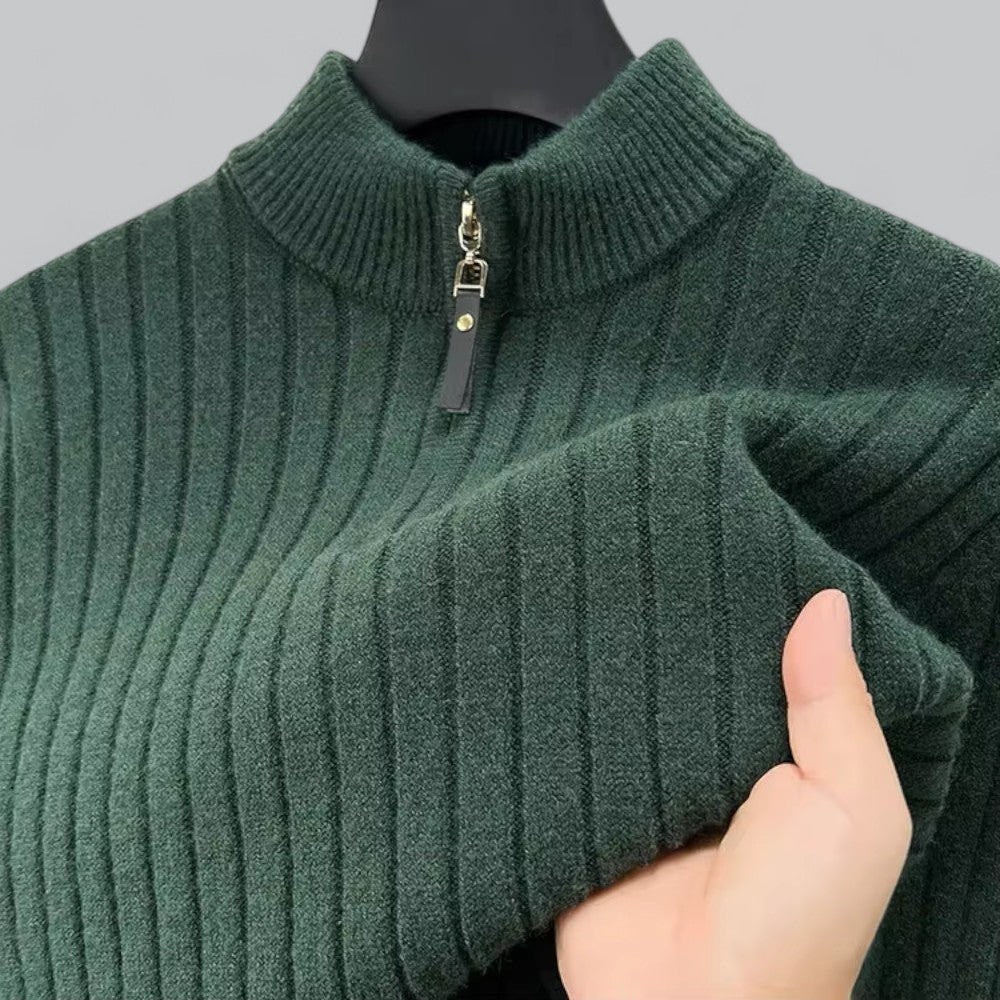 Half Zip Wool Turtleneck Sweater for Men | Autumn and Winter Wear