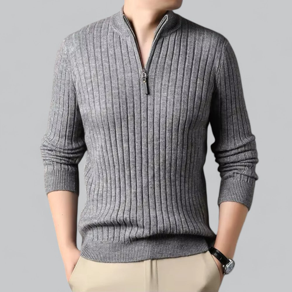 Half Zip Wool Turtleneck Sweater for Men | Autumn and Winter Wear