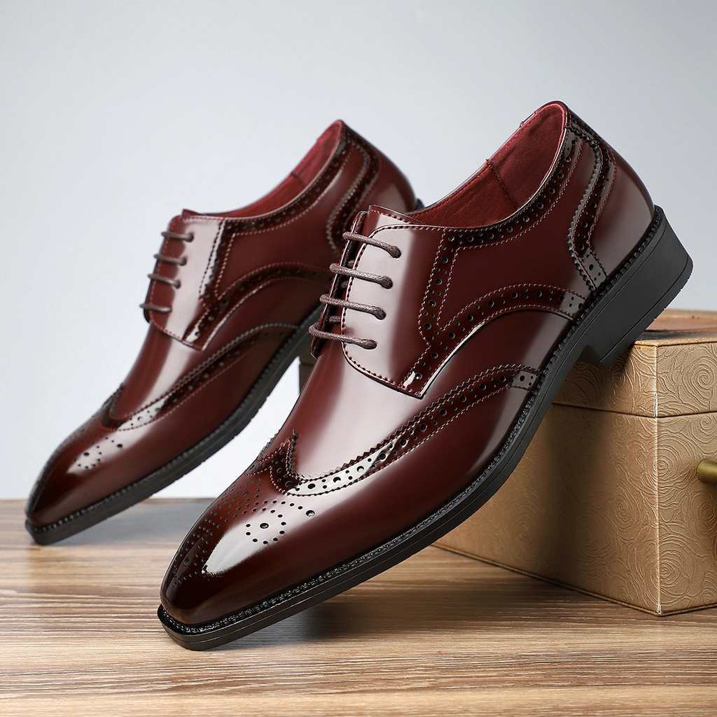 Handcrafted Two Tone Patina Wingtip Oxford Shoes for Men | Weddings and Business