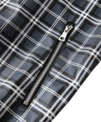 Black and Grey Plaid Contrast Sleeve Jacket for Men | Casual Wear