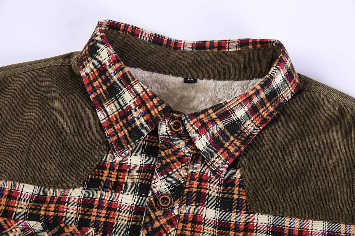 Faux Fur Lined Plaid Shirt Jacket for Men | Cold Weather Layering