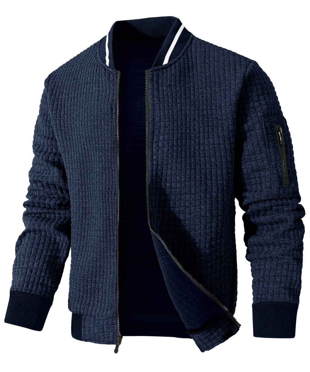 Minimalist Lightweight Zip Up Jacket with Sleeve Pocket for Men | Commuter Wear