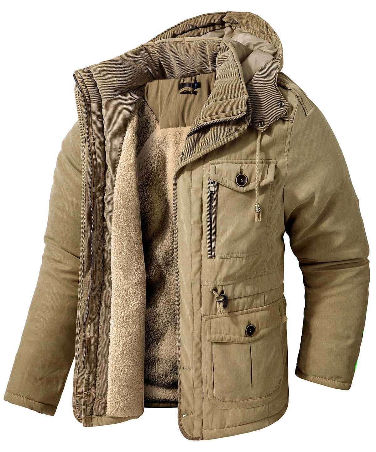 Heavyweight Fleece Lined Hooded Work Jacket for Men | Cold Weather