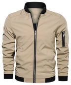 Lightweight Zip Up Bomber Jacket with Shoulder Pocket for Men | Spring Fall