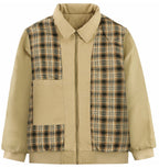 Diamond Quilted Corduroy Collar Zip Bomber Jacket for Men | Layering