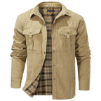 Flannel Lined Dual Chest Pocket Jacket for Men | Multi-Season Wear