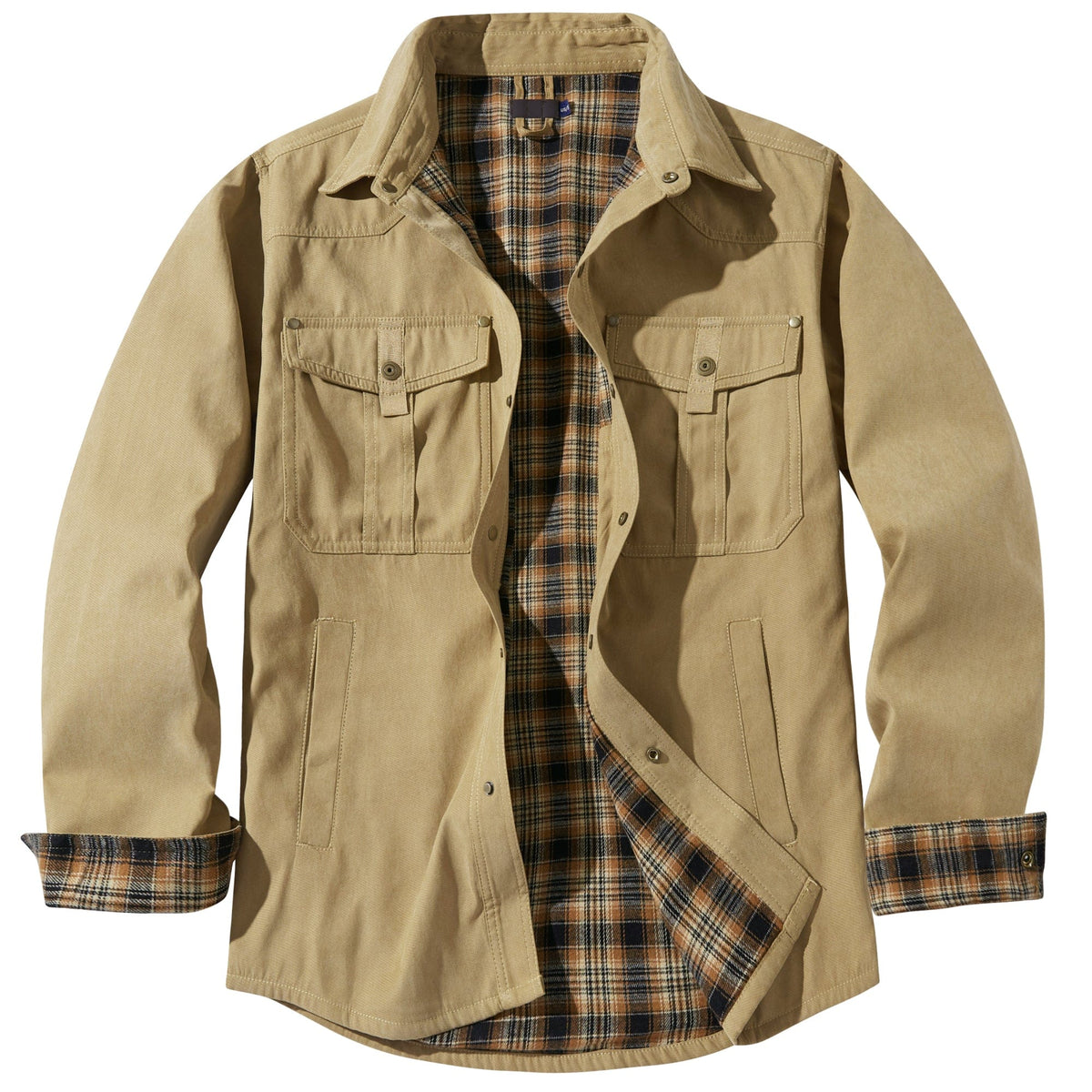 Flannel Lined Dual Chest Pocket Jacket for Men | Multi-Season Wear