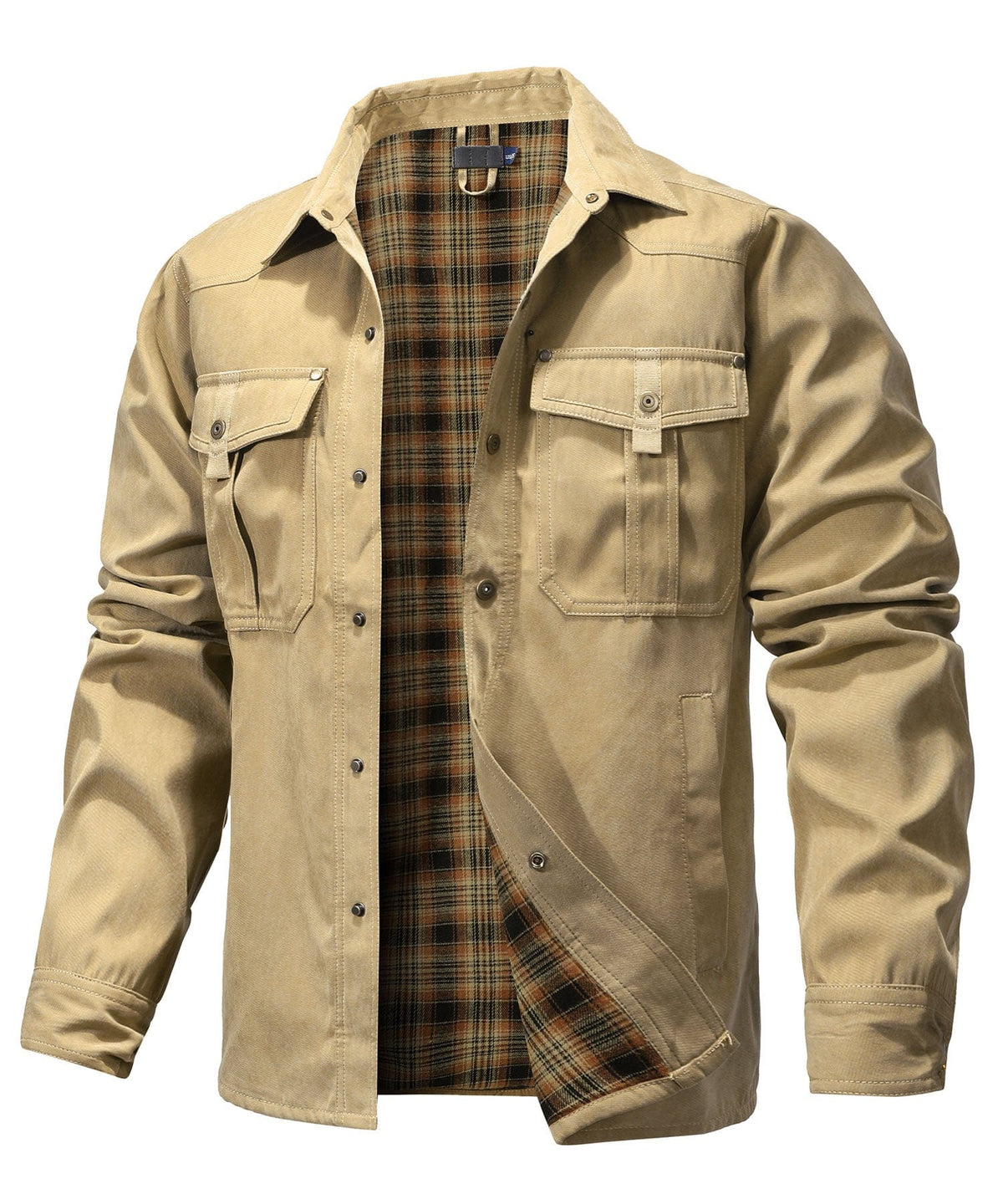 Flannel Lined Dual Chest Pocket Jacket for Men | Multi-Season Wear