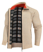 Flannel Lined Full Zip Sweater for Men | Cold Weather Layering