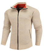 Flannel Lined Full Zip Sweater for Men | Cold Weather Layering