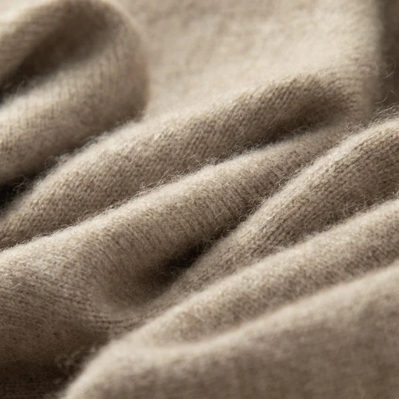 Cashmere Knit Long Sleeve Polo Sweater for Men | Smart Casual Wear