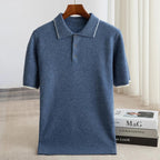 Merino Wool Knit Polo Shirt for Men | Business Casual Wear
