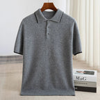 Merino Wool Knit Polo Shirt for Men | Business Casual Wear