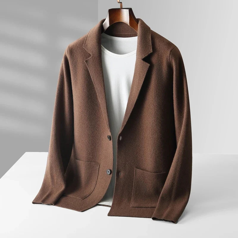 Merino Wool Knit Blazer Cardigan for Men | Office and Casual Wear