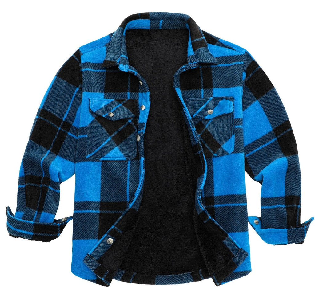 Lined Plaid Flannel Shirt Jacket for Men | Cold Weather Layering