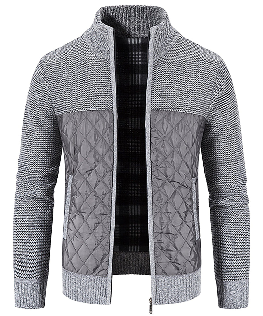 Knit Body Quilted Panel Hybrid Jacket for Men | Cool Weather Layering