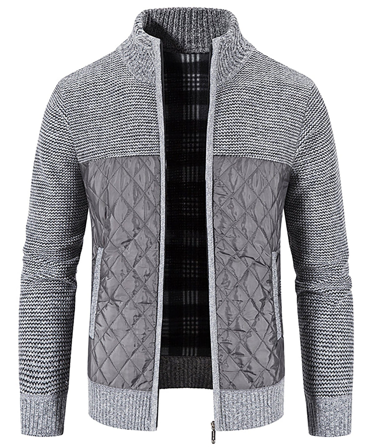 Knit Body Quilted Panel Hybrid Jacket for Men | Cool Weather Layering