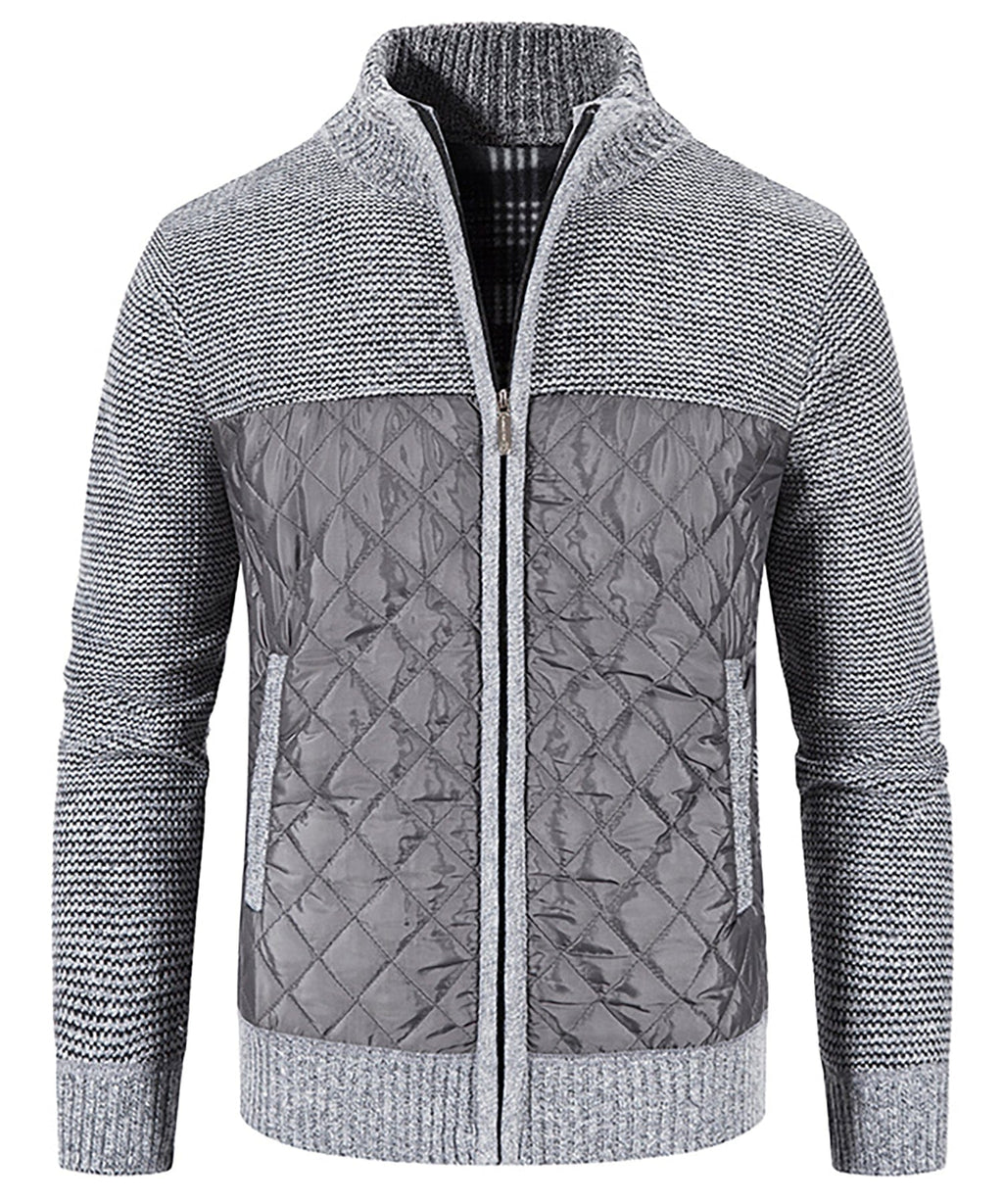 Knit Body Quilted Panel Hybrid Jacket for Men | Cool Weather Layering