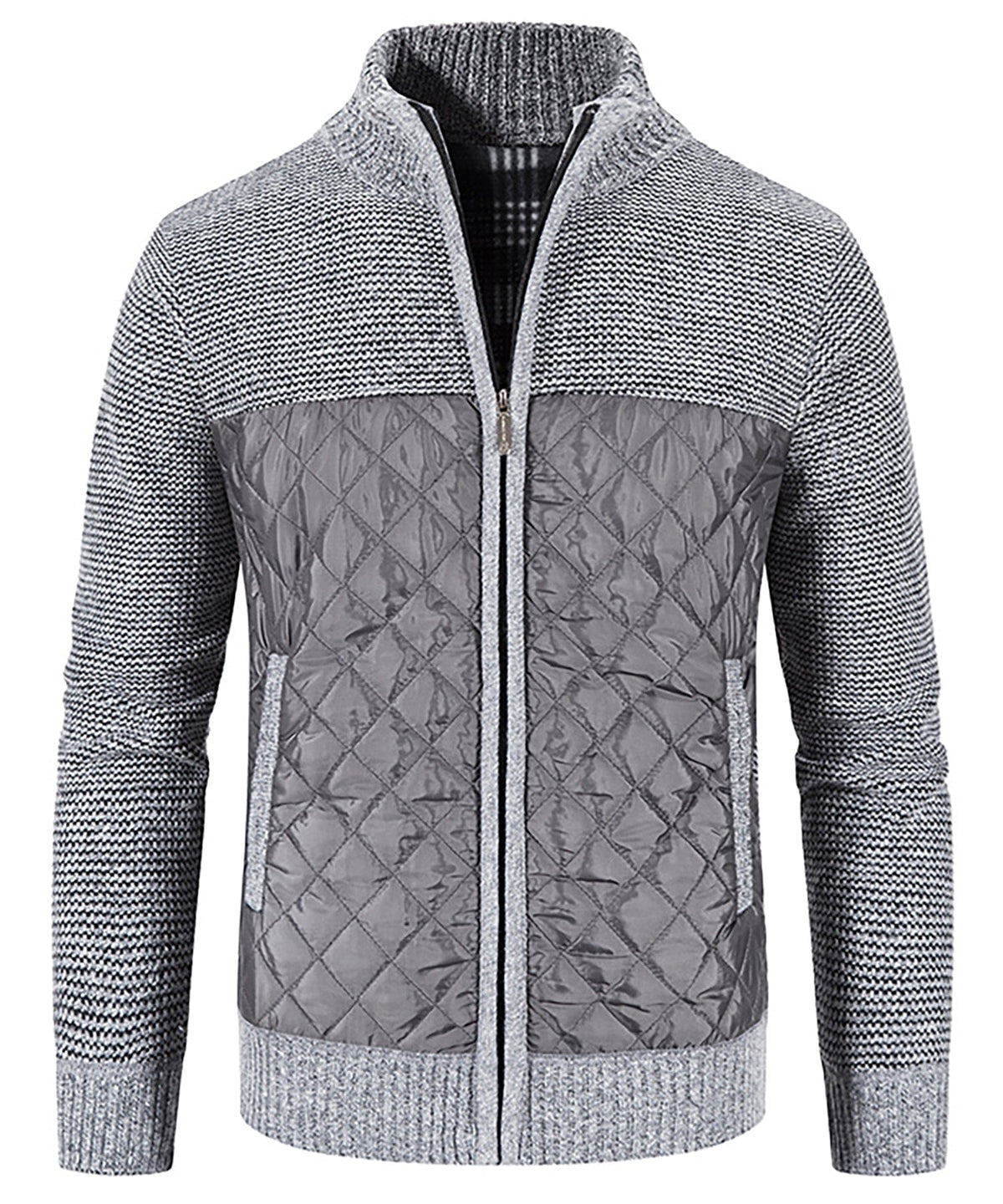Knit Body Quilted Panel Hybrid Jacket for Men | Cool Weather Layering