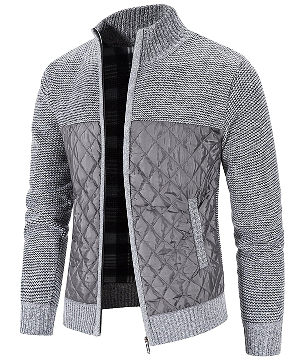 Knit Body Quilted Panel Hybrid Jacket for Men | Cool Weather Layering