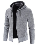 Textured Knit Zip Up Fleece Hoodie for Men | Cold Weather Layering