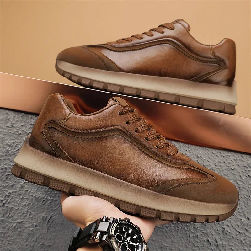 Leather Cushioned Comfort Sneakers for Men | Everyday Wear