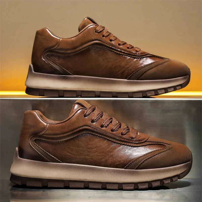 Leather Cushioned Comfort Sneakers for Men | Everyday Wear