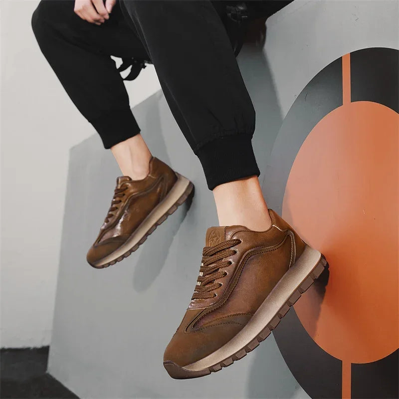 Leather Cushioned Comfort Sneakers for Men | Everyday Wear