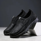 Leather Slip On Loafers with Elastic Inserts for Men | Work and Travel