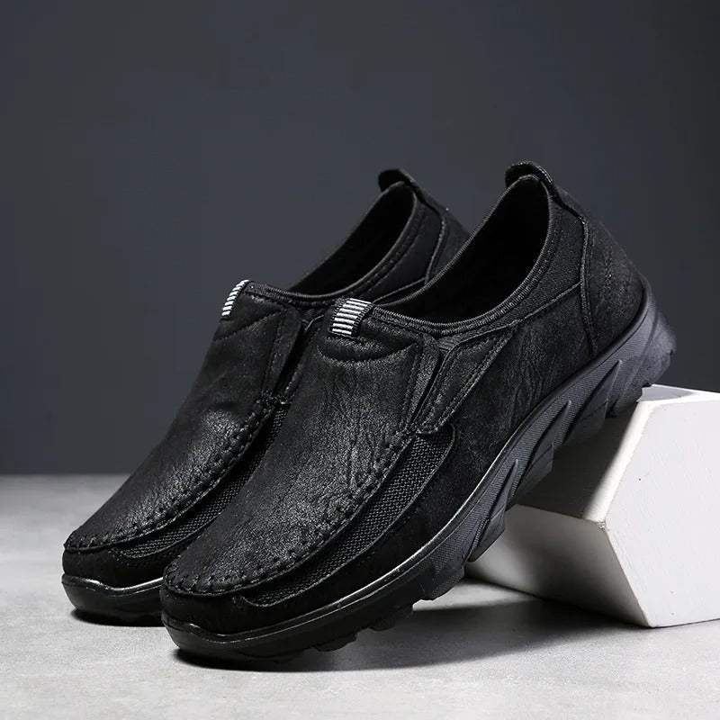 Leather Slip On Loafers with Elastic Inserts for Men | Work and Travel