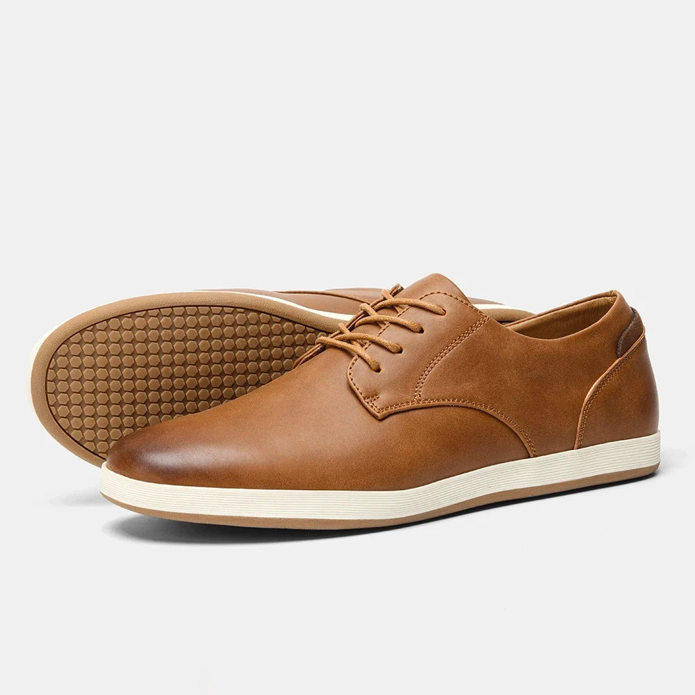 Minimalist Leather Casual Sneakers for Men | Smart Casual Wear