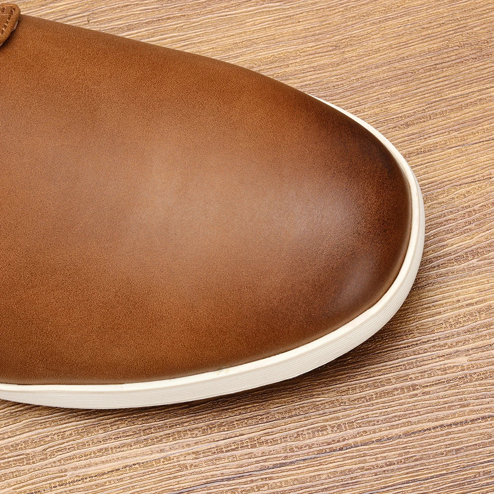 Minimalist Leather Casual Sneakers for Men | Smart Casual Wear