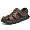 Leather Closed Toe Cut Out Sandals for Men | Outdoor and Summer Wear