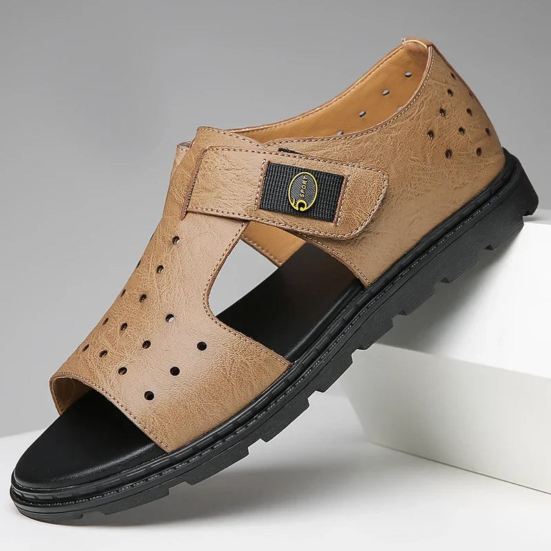 Leather Platform Summer Sandals for Men | Casual Wear