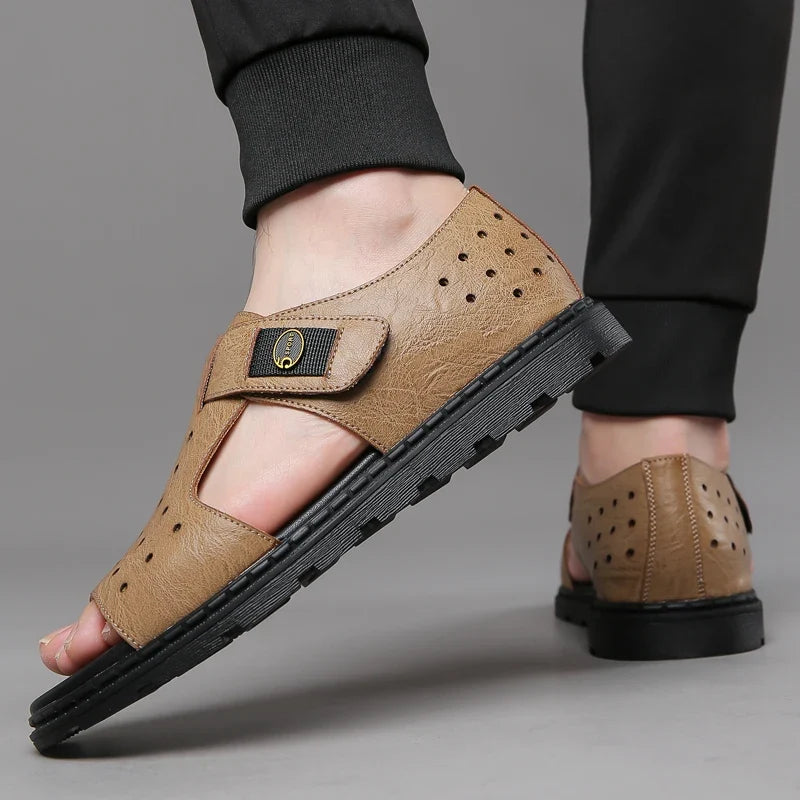 Leather Platform Summer Sandals for Men | Casual Wear