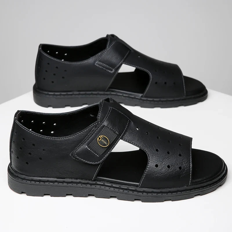 Leather Platform Summer Sandals for Men | Casual Wear