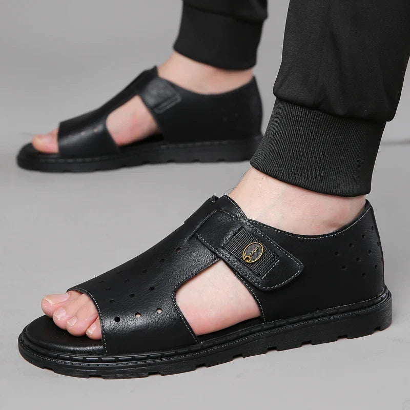 Leather Platform Summer Sandals for Men | Casual Wear