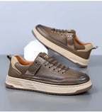 Platform Sole Leather Look Sneakers for Men | Casual Wear