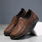 Leather Slip On Loafers with Elastic Inserts for Men | Work and Travel