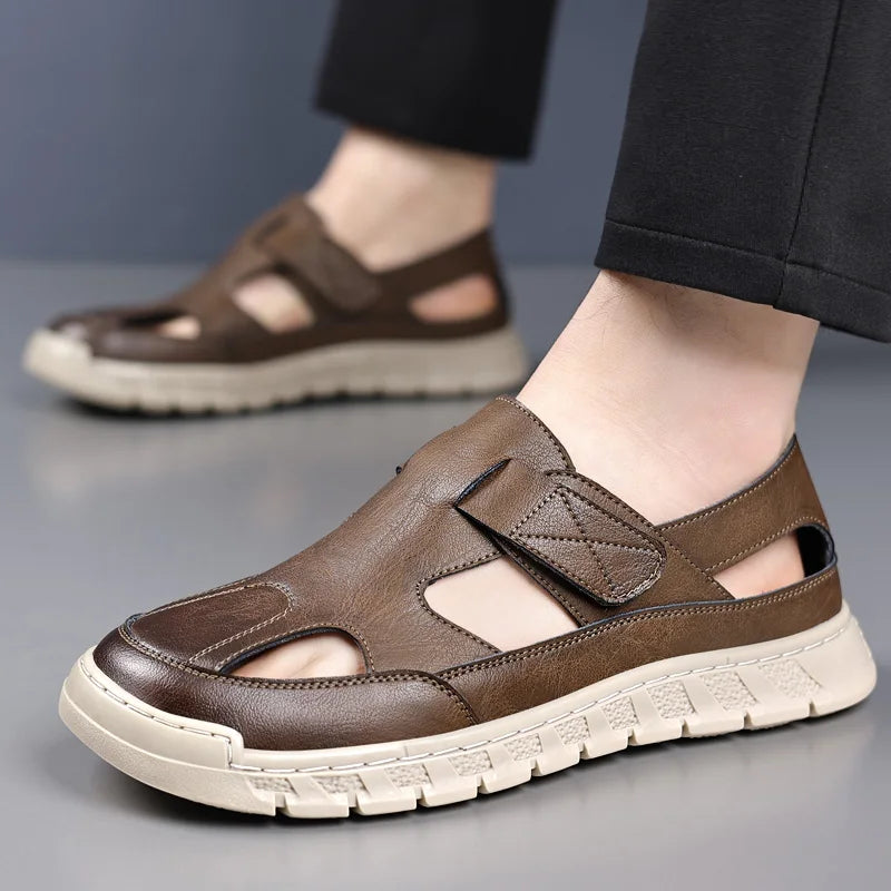 Breathable Leather Strap Sandals for Men | Summer City Wear