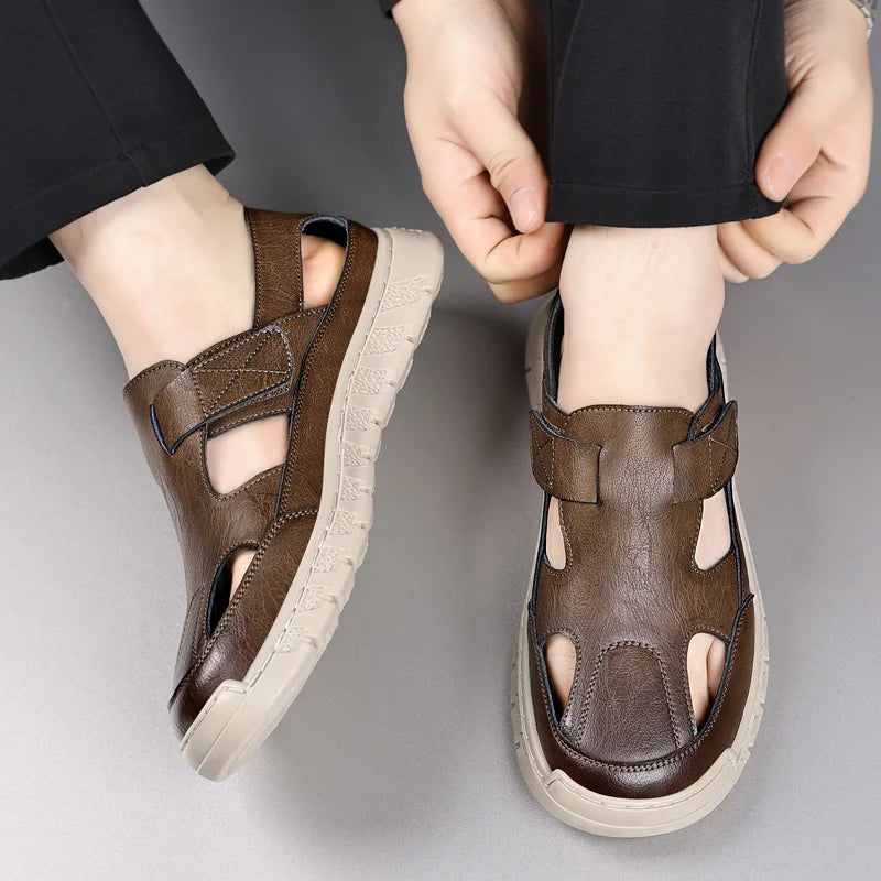 Breathable Leather Strap Sandals for Men | Summer City Wear